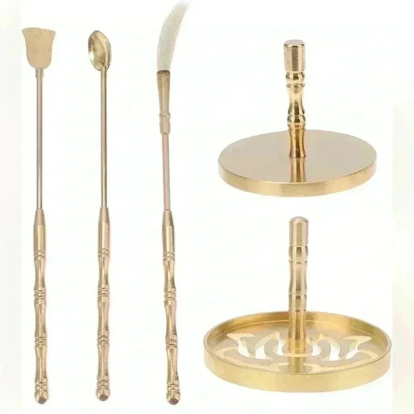 Brass Incense Mold Incense  Press Kit 5pcs Brass Yoga Meditation - Picture 1 of 5